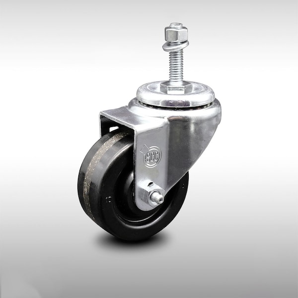 3 Inch SS Phenolic Wheel Swivel 10mm Threaded Stem Caster